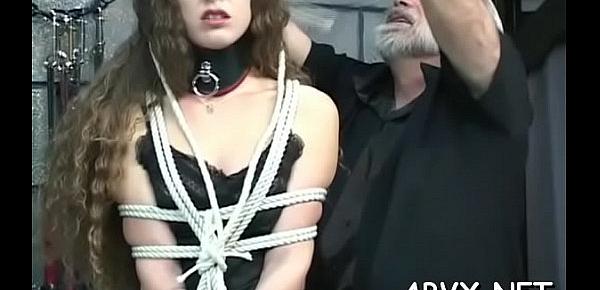  Legal age teenager obedient in bizarre bondage xxx porn action